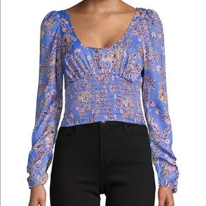 Free People Santiago Floral Peasant Top